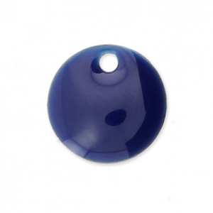 Sequins ronds en métal et résine époxy 8 mm Bleu Nuit x10