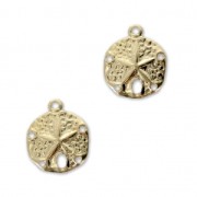 Breloques Sand dollar 5 trous - 11 mm en Gold filled (Or laminé)  x2