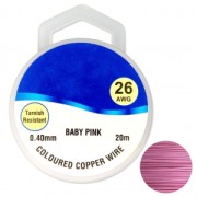 Fil de cuivre pour bijoux 0.40 mm Baby Pink x20m|raw }}
