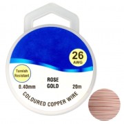 Fil de cuivre pour bijoux 0.40 mm Doré Rose x20m|raw }}