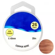 Fil de cuivre pour bijoux 0.40 mm Naturel x20m