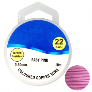 Fil de cuivre pour bijoux 0.60 mm Baby Pink x10m