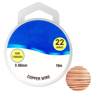 Fil de cuivre pour bijoux 0.60 mm anti-ternissement - Naturel x10m