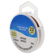 Fil de cuivre pour bijoux 0.60 mm Antique Bronze x10m|raw }}