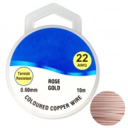 Fil de cuivre pour bijoux 0.60 mm Doré Rose x10m|raw }}
