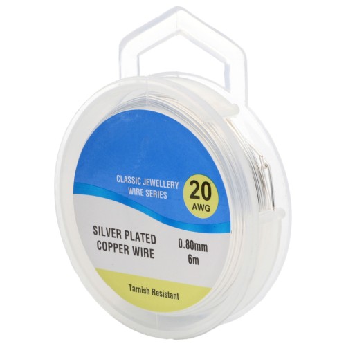 Fil de cuivre pour bijoux 0.80 mm Argenté x6m