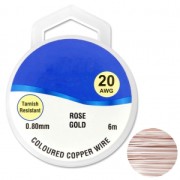 Fil de cuivre pour bijoux 0.80 mm Doré Rose x6m