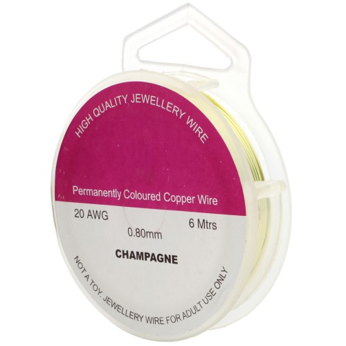 Fil de cuivre pour bijoux 0.80 mm Champagne x6m