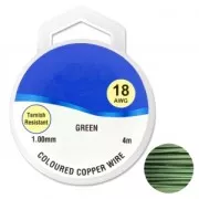 Fil de cuivre pour bijoux 1 mm Green x4m