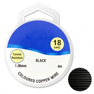 Fil de cuivre pour bijoux 1 mm Noir x4m