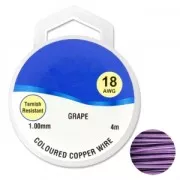 Fil de cuivre pour bijoux 1 mm Lilas x4m