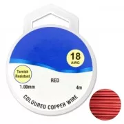 Fil de cuivre pour bijoux 1 mm Rouge x4m