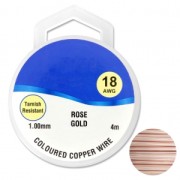Fil de cuivre pour bijoux 1 mm Doré Rose x4m|raw }}