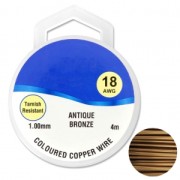 Fil de cuivre pour bijoux 1 mm Antique Bronze x4m|raw }}