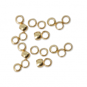Perles à écraser 2.5 mm - Fabrication Européenne - Doré à l'or fin x50