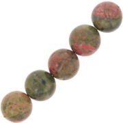 Perles rondes en pierre gemme Unakite 6 mm x15|raw }}