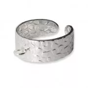 Bague martelée 1 anneau - Taille réglable 52 à 61 - Argent 925 x1