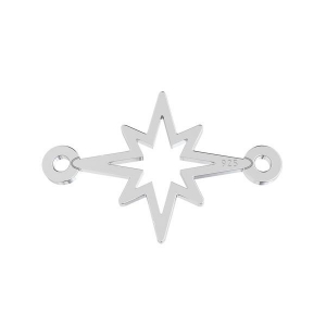 Intercalaire 2 anneaux Etoile du Nord  17x11 mm en Argent 925 x1