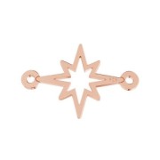 Intercalaire 2 anneaux Etoile du Nord 17x11 mm en Argent 925 doré rose x1|raw }}