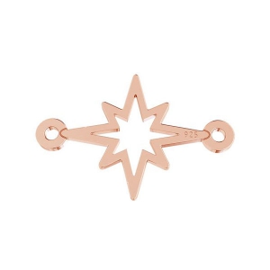 Intercalaire 2 anneaux Etoile du Nord 17x11 mm en Argent 925 doré rose x1