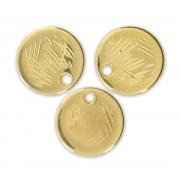 Sequins texturés 9 mm Doré à l'or fin x4|raw }}