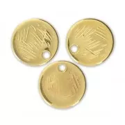 Sequins texturés 9 mm Doré à l'or fin x4