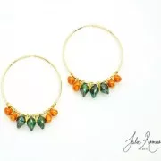 Créoles fines diamantées à décorer 20 mm en Gold filled (or laminé) x2