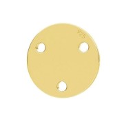 Intercalaire rond 3 trous 9 mm en Argent 925 doré à l'or fin x1|raw }}