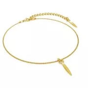 Pendentif pointe martelé 15.5x3.5 mm en Argent 925 doré rose x1