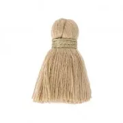 Pompon imitation coton 35 mm Beige / Doré x1