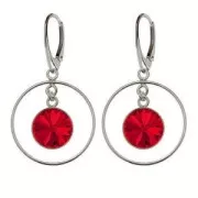 Pendentif rond 24 mm porte cabochon PureCrystal 1122 12 mm Ag925 doré à l'or fin x1