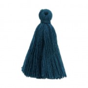 Pompon imitation coton 27-30 mm Bleu Canard x1