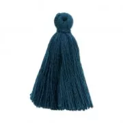 Pompon imitation coton 27-30 mm Bleu Canard x1
