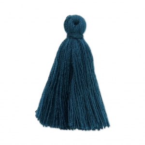 Pompon imitation coton 27-30 mm Bleu Canard x1