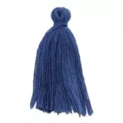 Pompon imitation coton 27-30 mm Bleu Saphir x1