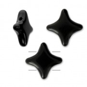 Perles en verre Star Beads par Perles & Co 11x11 mm Jet x30