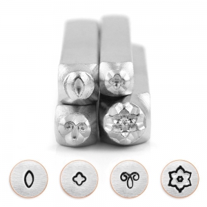 Set de 4 poinçons à frapper ImpressArt 6, 4 et 3 mm Mandala - version 1