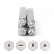 Set de 4 poinçons à frapper ImpressArt 4 et 3 mm Mandala - version 4