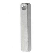 Pendentif 3D rectangle pour poinçons à frapper 38x6 mm en aluminium x1