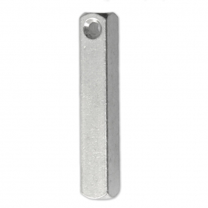 Pendentif 3D rectangle pour poinçons à frapper 38x6 mm en aluminium x1