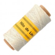Fil de lin ciré pour bijoux micro macramé 0.7 mm couleur Blanc/Crème n°1 x 100 g|raw }}