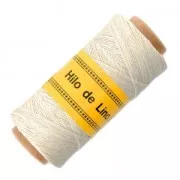 Fil de lin ciré pour bijoux micro macramé 0.7 mm couleur Blanc/Crème n°1 x 100 g