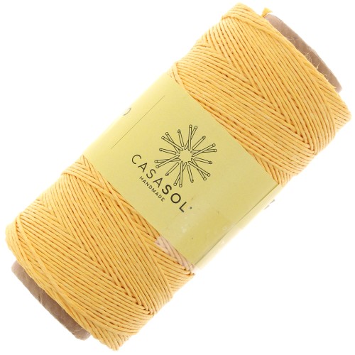 Fil de lin ciré pour bijoux micro macramé 0.7 mm couleur Jaune orangé n°7 x 100 g