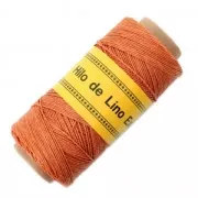 Fil de lin ciré pour bijoux micro macramé 0.7 mm couleur Orange n°8 x 100 g