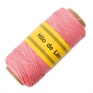 Fil de lin ciré pour bijoux micro macramé 0.7 mm couleur Rose n°12 x 100 g