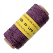 Fil de lin ciré pour bijoux micro macramé 0.7 mm couleur Prune n°15 x 100 g