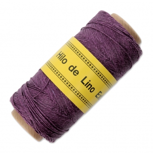 Fil de lin ciré pour bijoux micro macramé 0.7 mm couleur Prune n°15 x 100 g