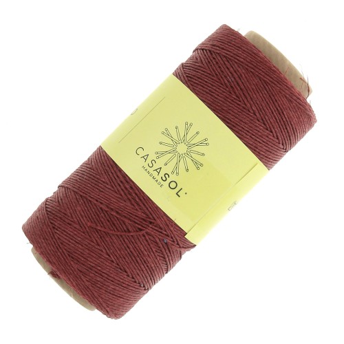 Fil de lin ciré pour bijoux micro macramé 0.7 mm couleur Rouge n°27 x 100 g