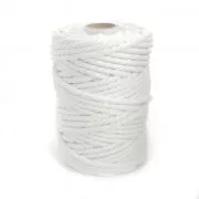 Bobine de cordon en coton pour macramé 5 mm - Blanc x 50m