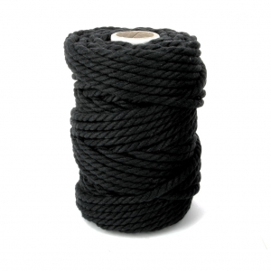 Bobine de cordon en coton pour macramé 5 mm - Noir x 50m